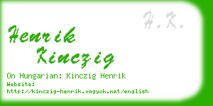 henrik kinczig business card